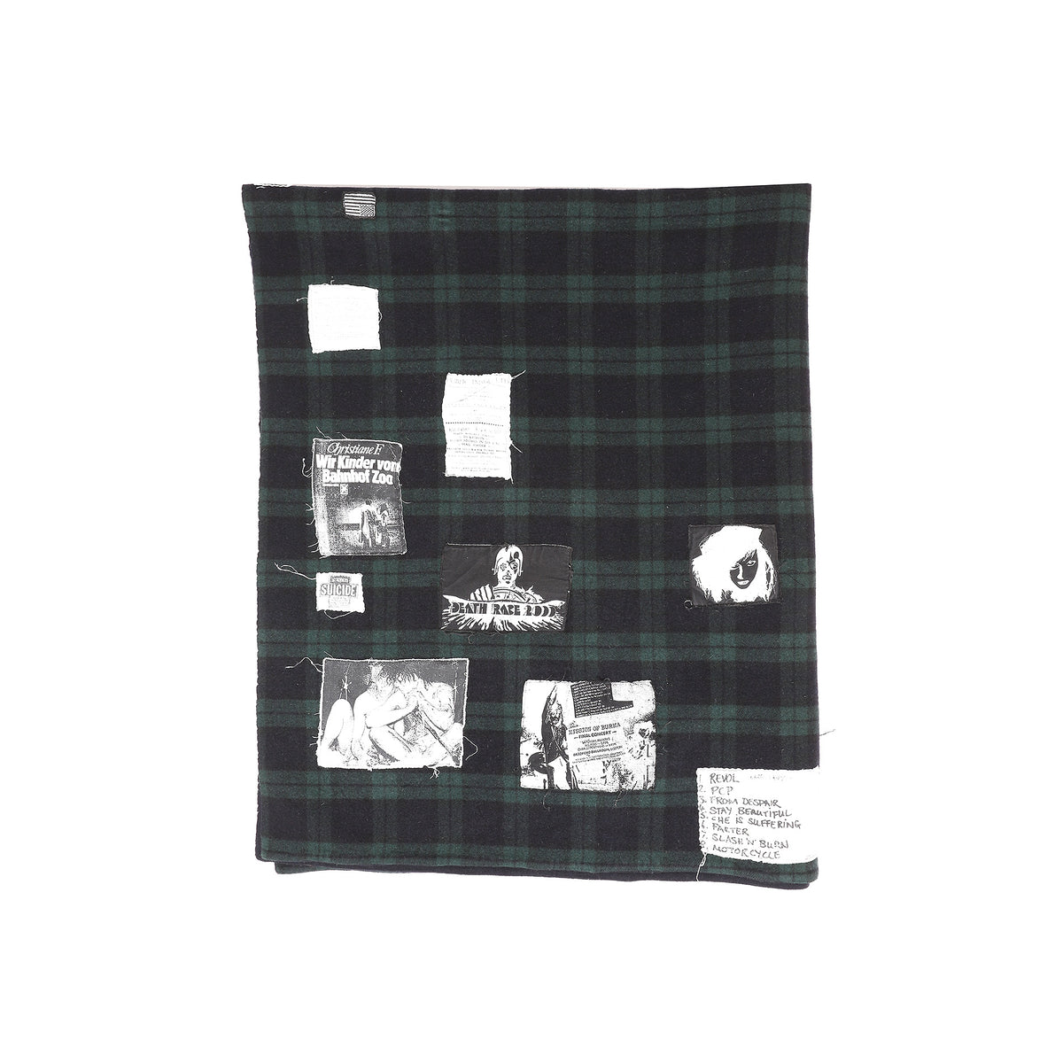 Raf Simons 2005 Limited Re-Edition Riot,Riot,Riot Patched Plaid Blanket