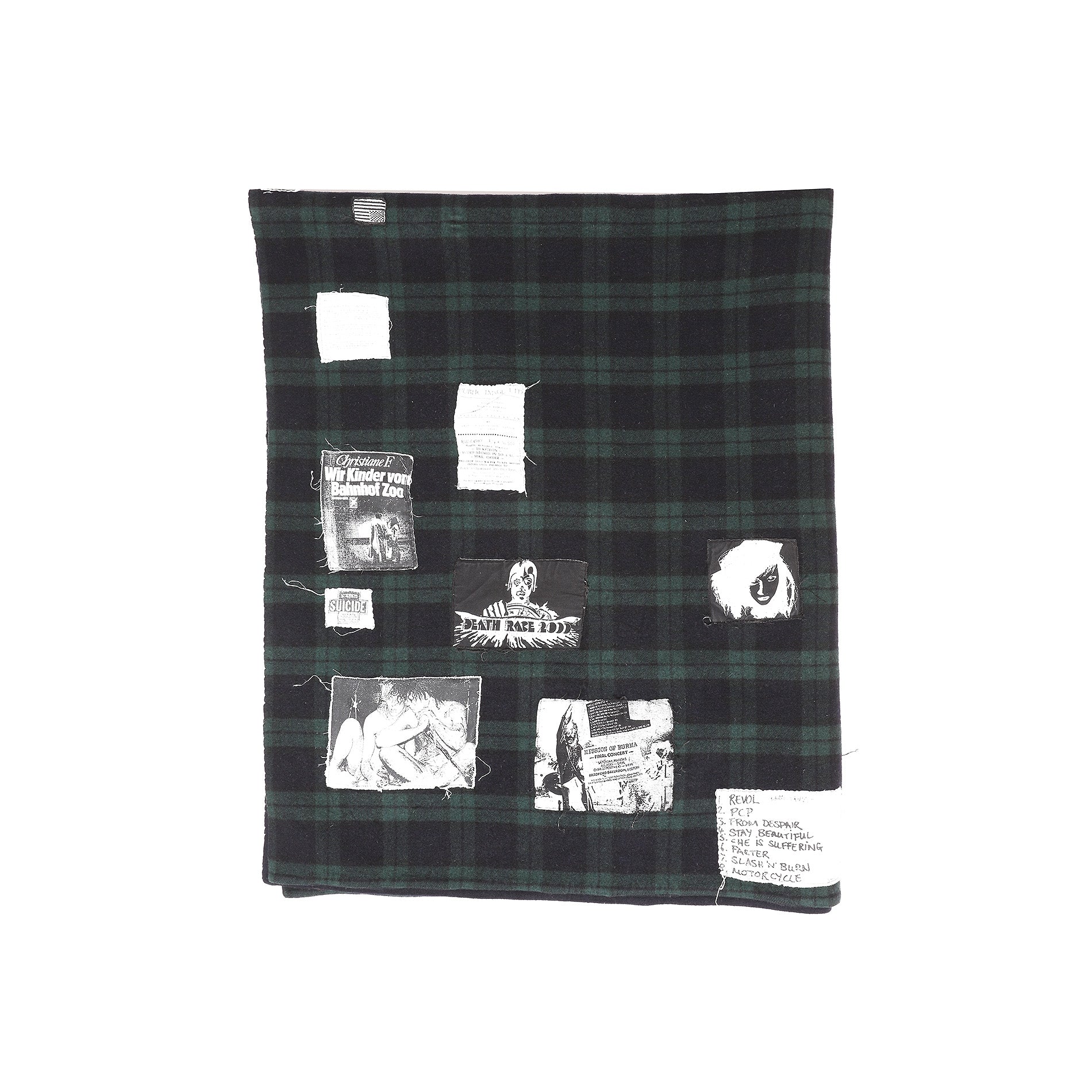 Raf Simons 2005 Limited Re-Edition Riot,Riot,Riot Patched Plaid Blanket