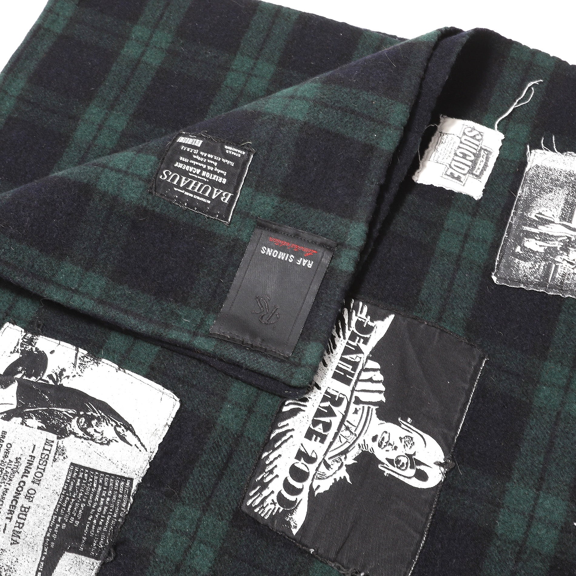 Raf Simons 2005 Limited Re-Edition Riot,Riot,Riot Patched Plaid Blanke ...