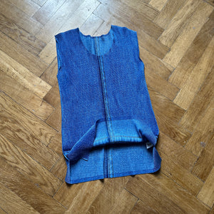 Issey Miyake Pleats Please Tromp L'Oeil Denim Top