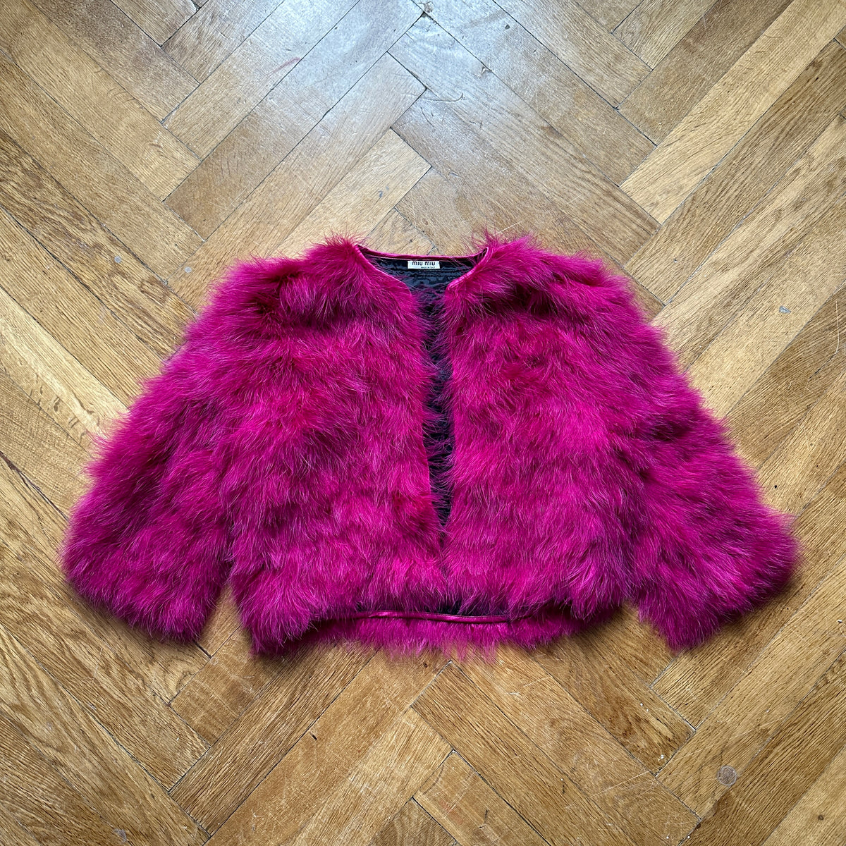 Miu Miu 2008 Fuchsia Feather Coat
