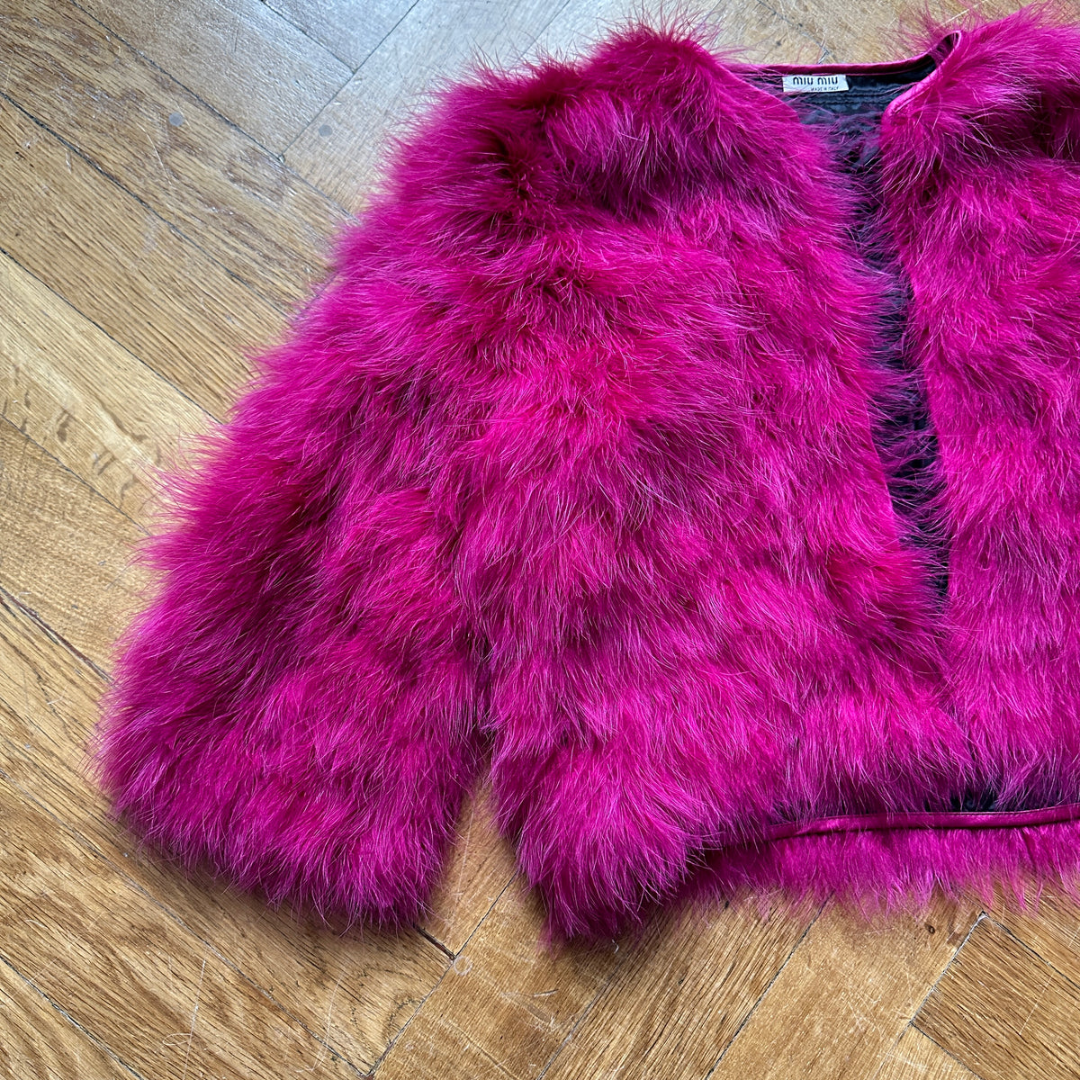 Miu Miu 2008 Fuchsia Feather Coat
