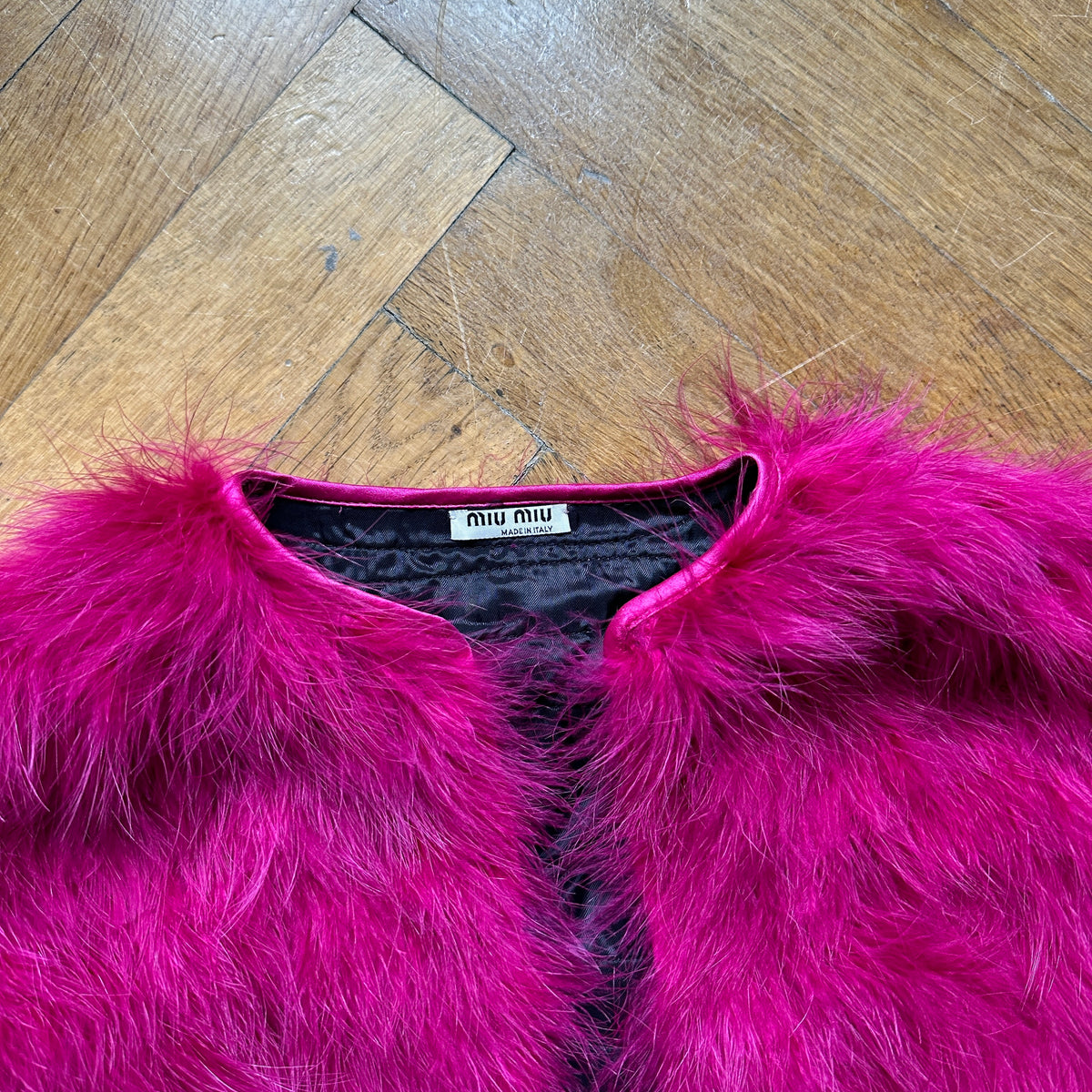 Miu Miu 2008 Fuchsia Feather Coat