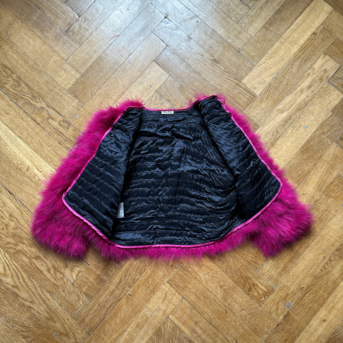 Miu Miu 2008 Fuchsia Feather Coat