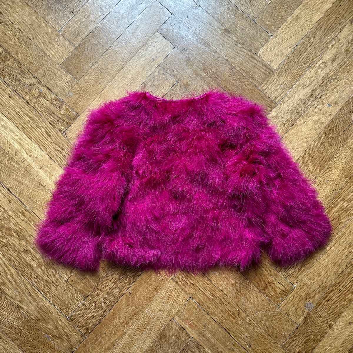 Miu Miu 2008 Fuchsia Feather Coat