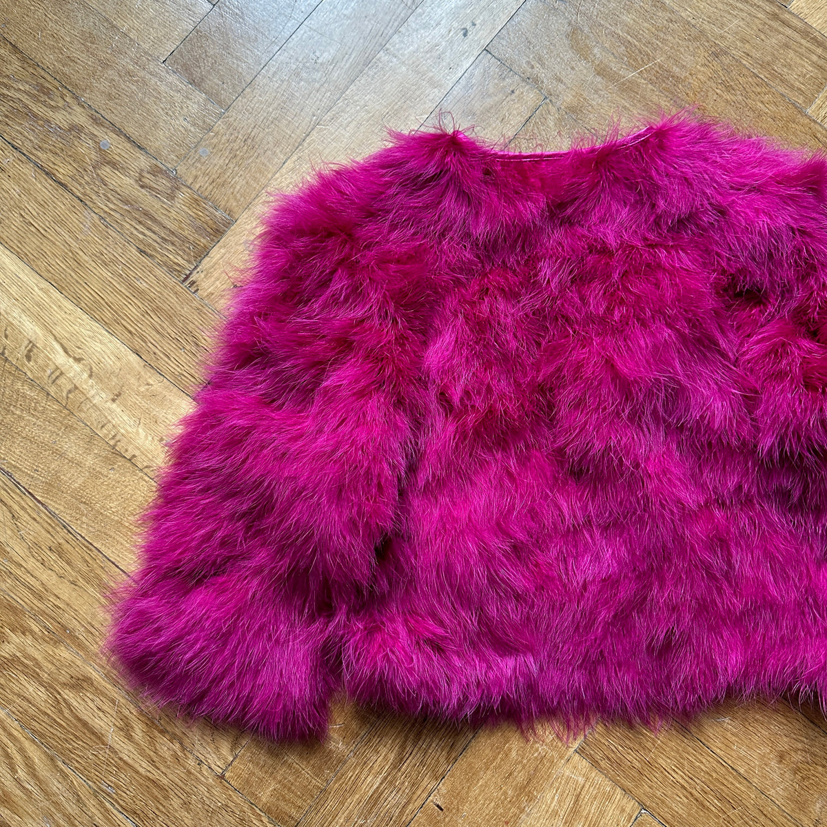 Miu Miu 2008 Fuchsia Feather Coat