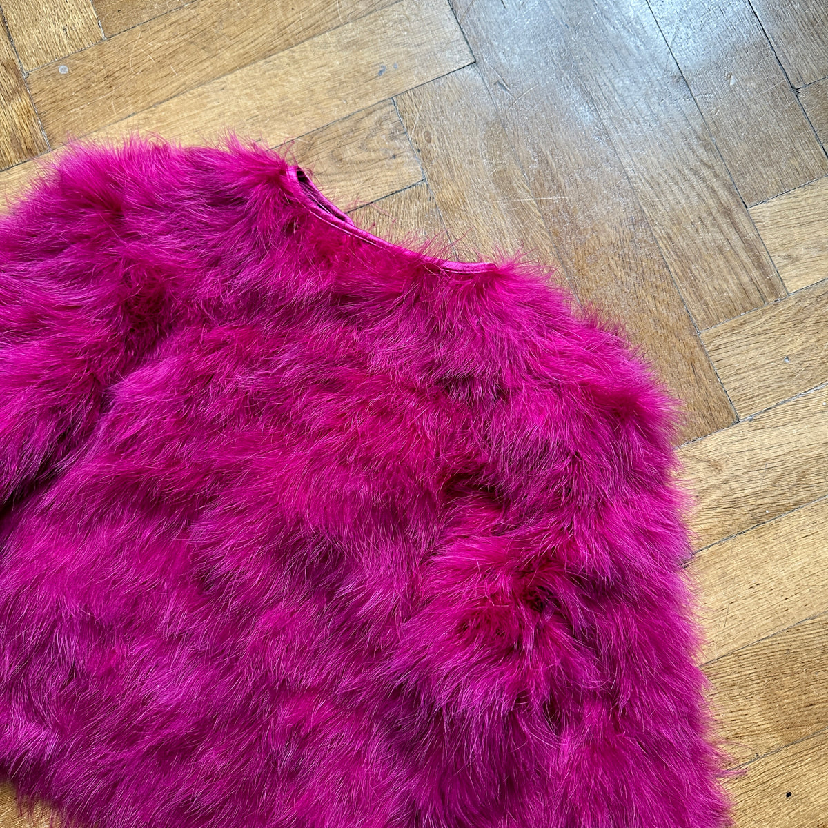 Miu Miu 2008 Fuchsia Feather Coat