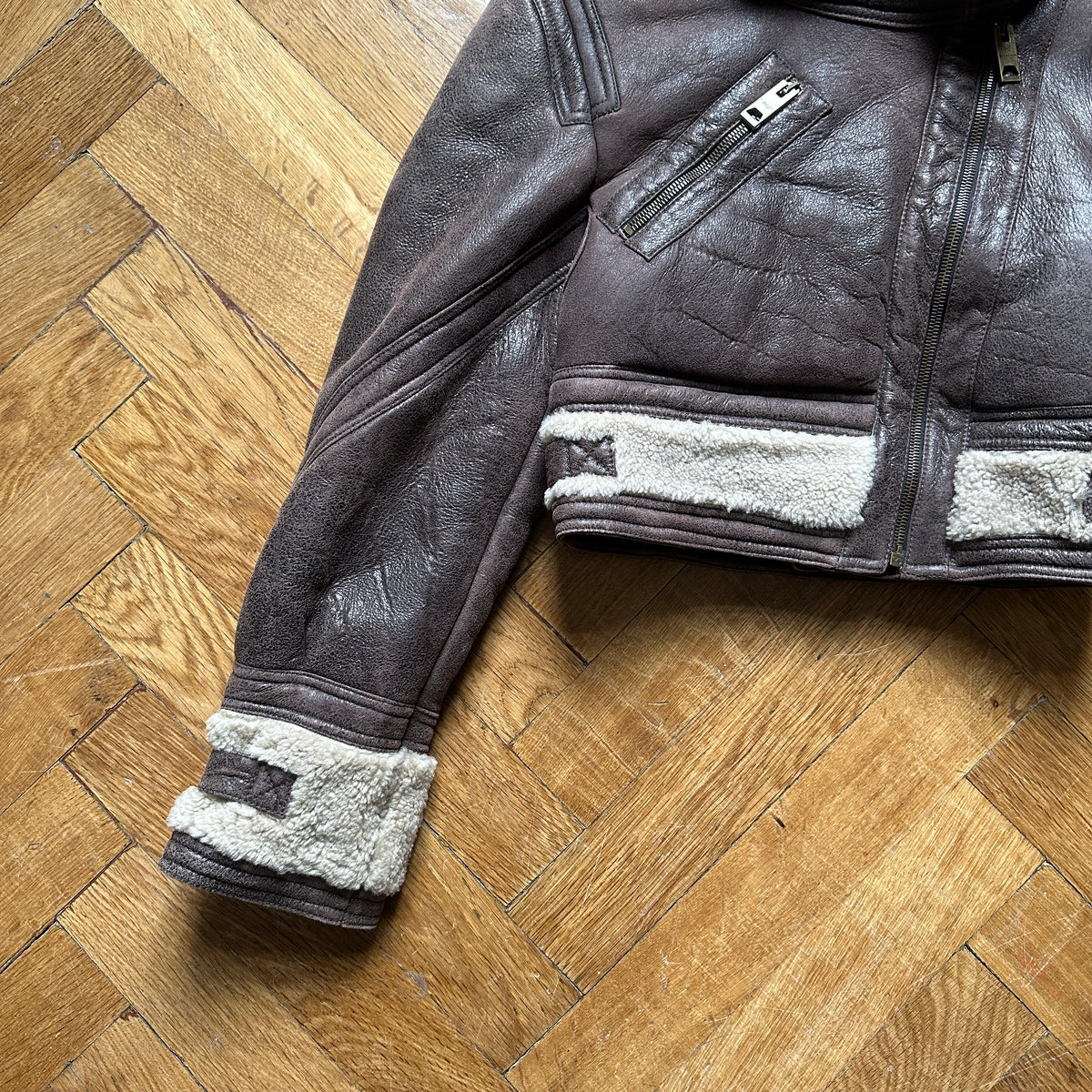 Burberry Prorsum FW10 Shearling Leather Aviator Cropped Jacket