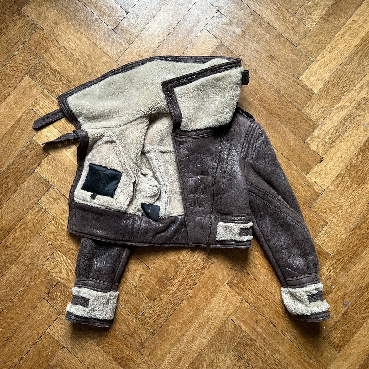 Burberry Prorsum FW10 Shearling Leather Aviator Cropped Jacket