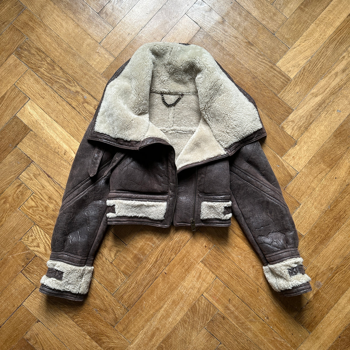 Burberry Prorsum FW10 Shearling Leather Aviator Cropped Jacket