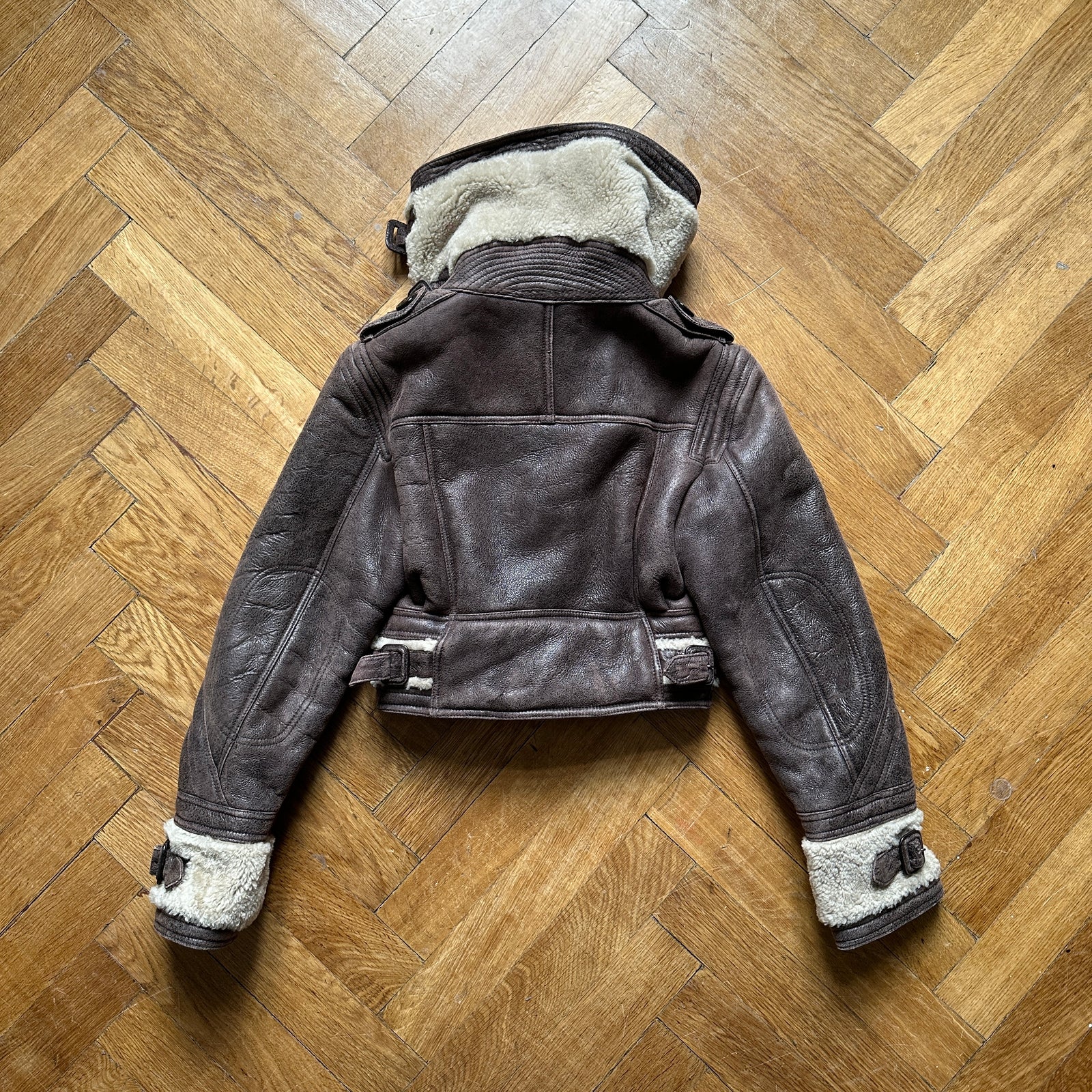 Burberry Prorsum FW10 Shearling Leather Aviator Cropped Jacket
