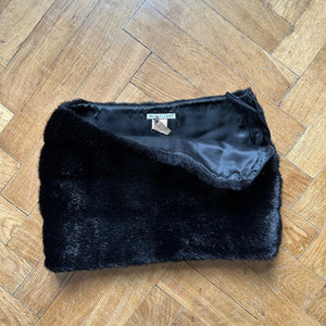 Helmut Lang 90s Faux Fur Mini Skirt