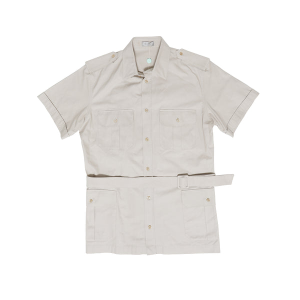 Dior Homme SS07 ストライプ　ドレスシャツ　41 Dior Homme SS07 Belted Shortsleeve Safari Shirt - Ākaibu Store