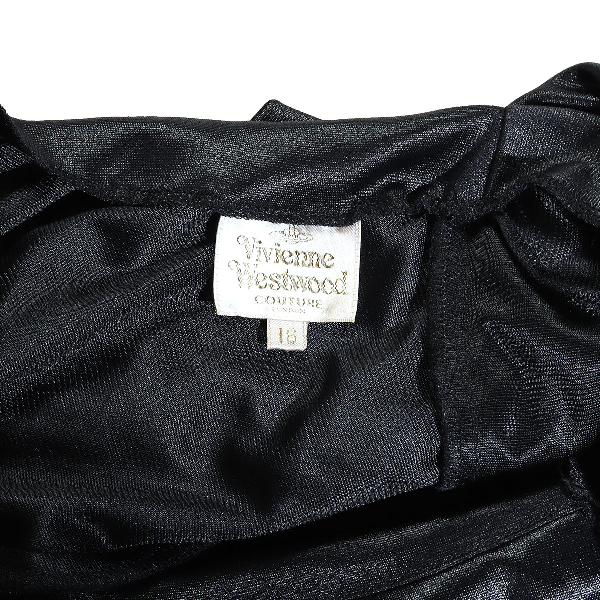 Vivienne Westwood 90s Black Shiny Layered Top