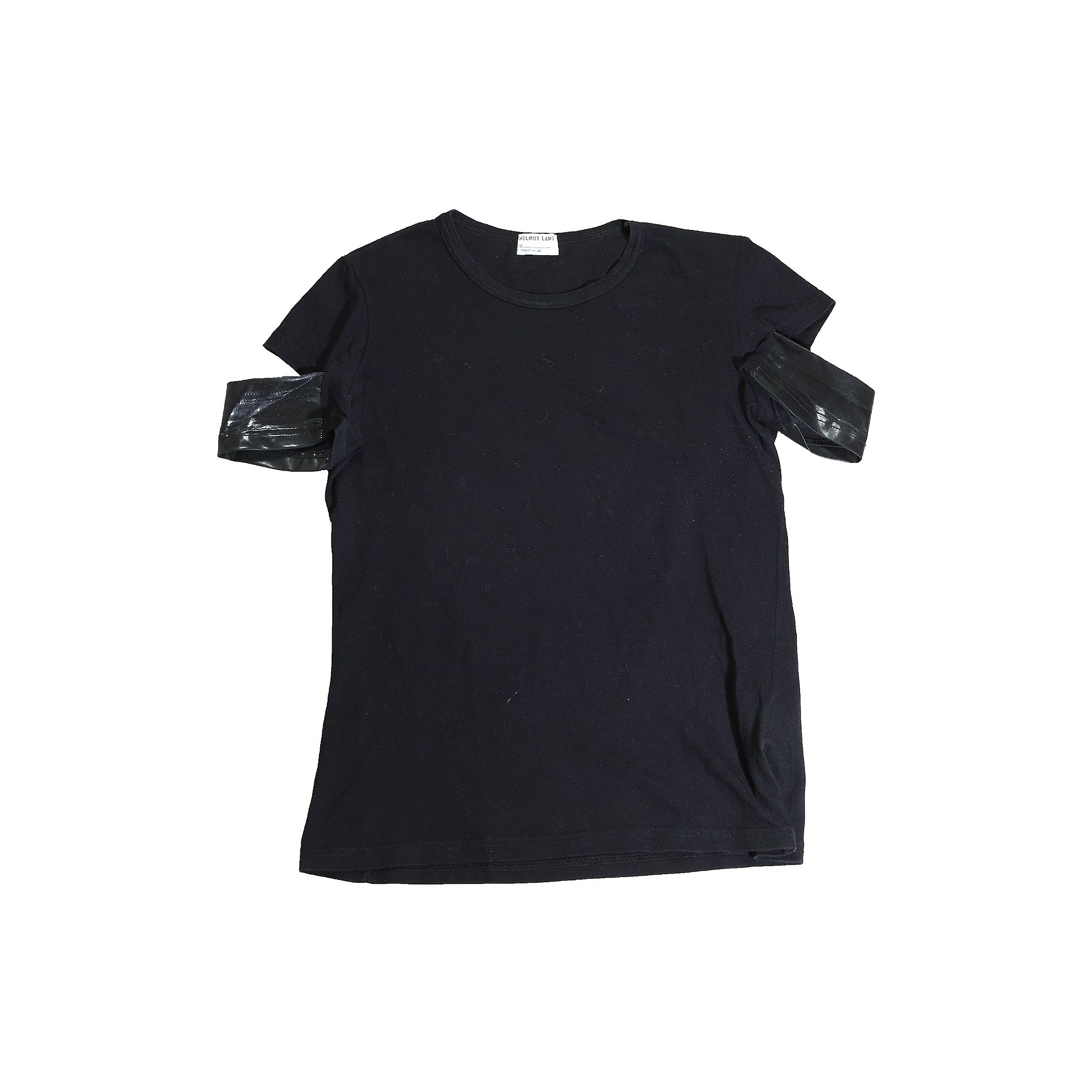 Helmut Lang 1996 Resin Slashed Sleeve T-Shirt