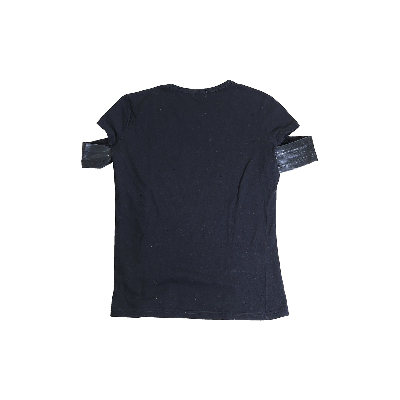 Helmut Lang 1996 Resin Slashed Sleeve T-Shirt