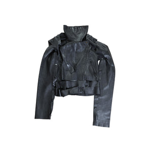 Maison Martin Margiela Reassambled 3 Piece Black Leather Jacket