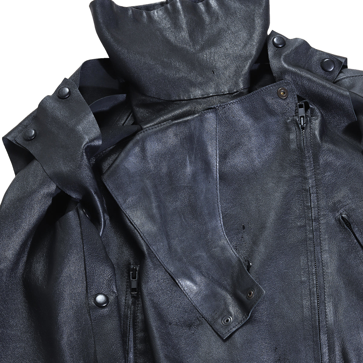 Maison Martin Margiela Reassambled 3 Piece Black Leather Jacket
