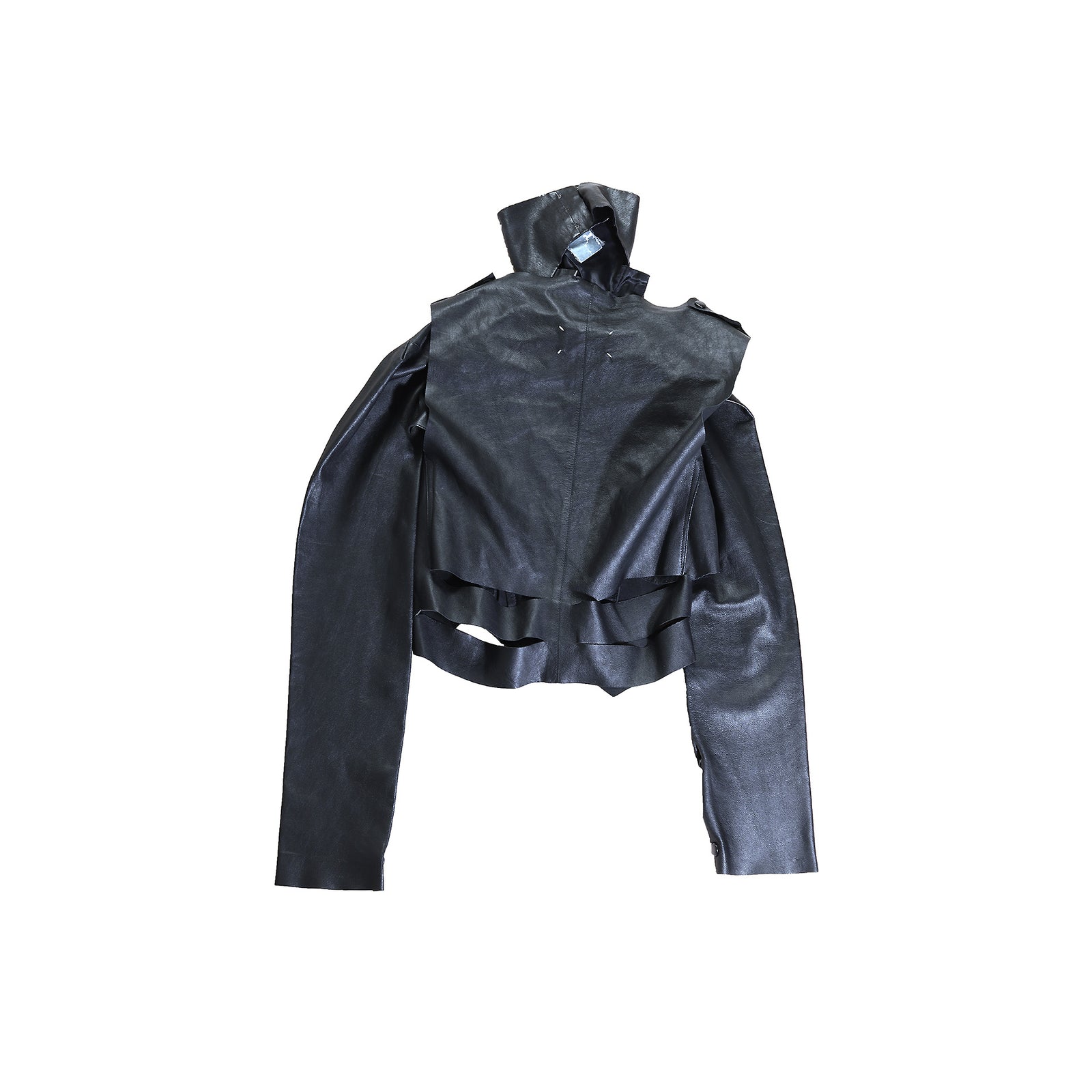 Maison Martin Margiela Reassambled 3 Piece Black Leather Jacket
