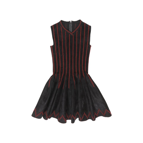 Azzedine Alaïa Vintage Striped Thick Wool Dress