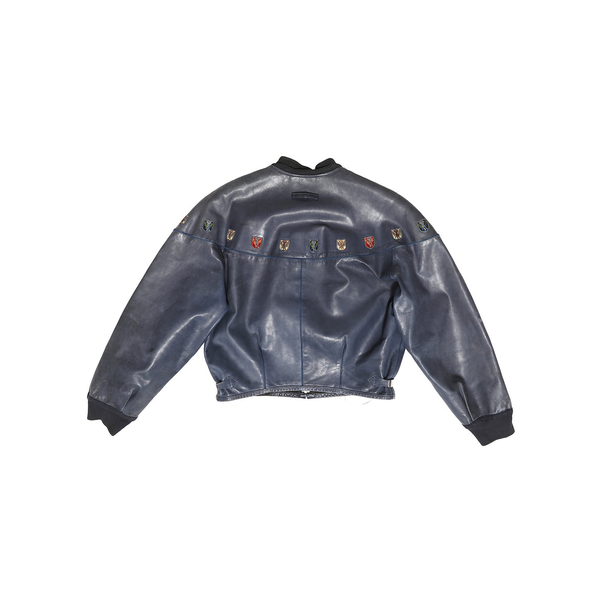Jean Paul Gaultier AW87 Patched Leather Bomber Jacket.