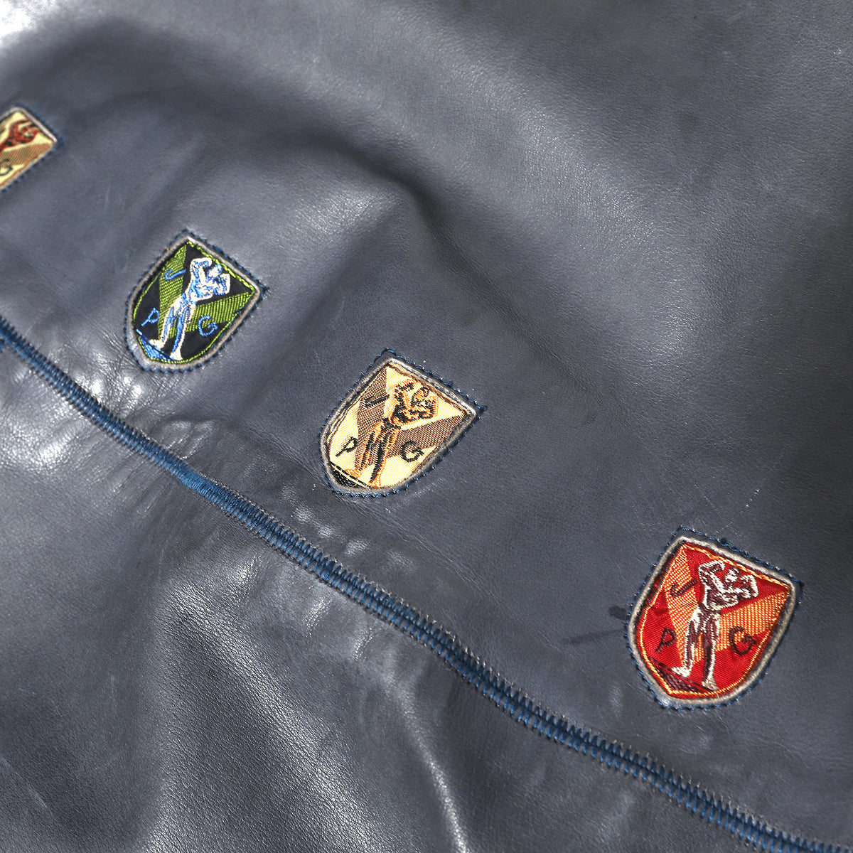 Jean Paul Gaultier AW87 Patched Leather Bomber Jacket.