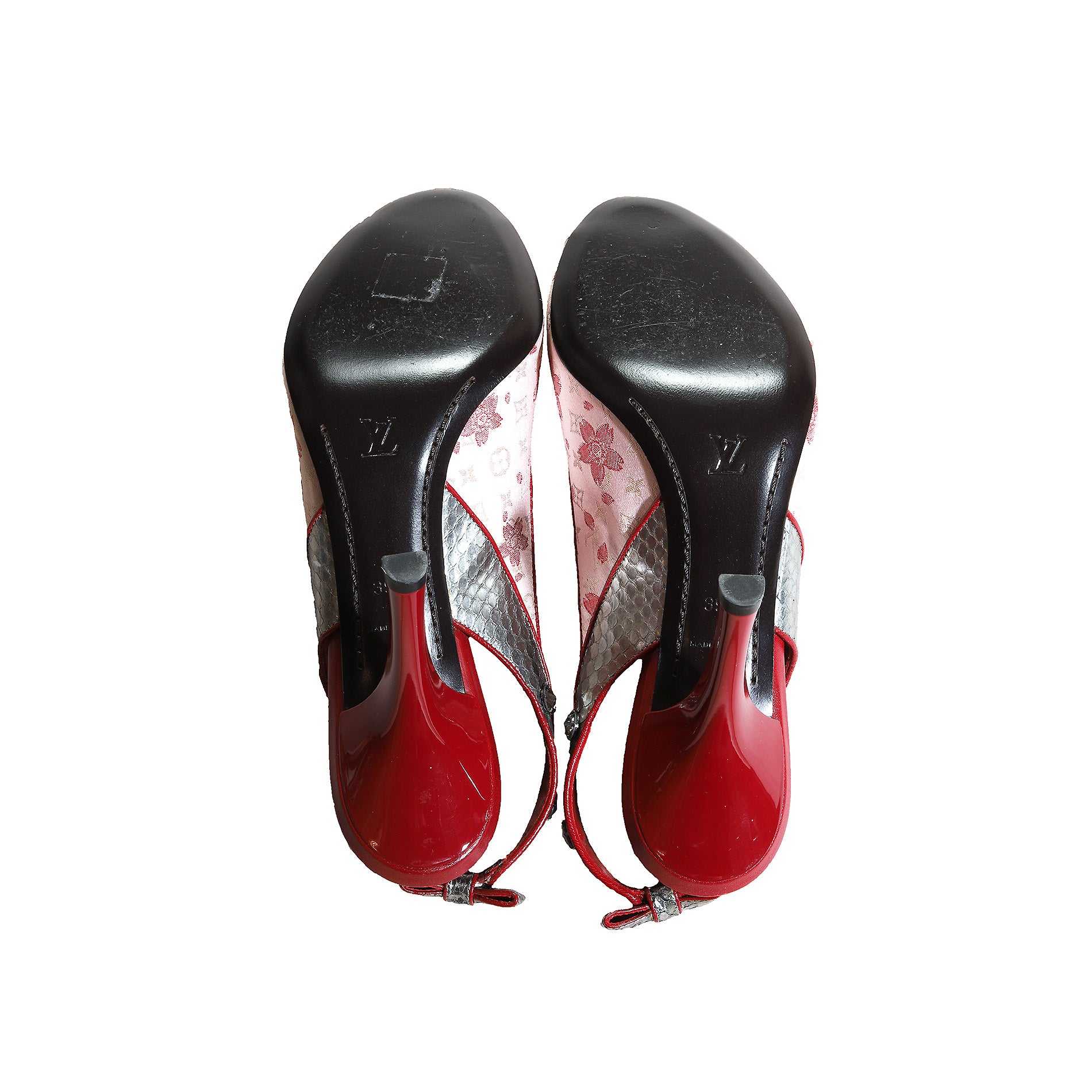 Louis Vuitton Cherry Pumps in Kitten Heels Size 39, Women's