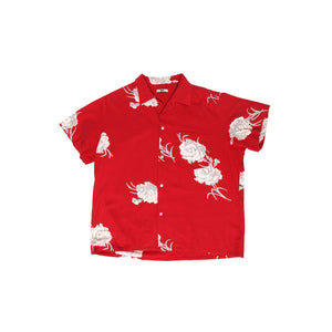 Bode Red Floral Bowling Shirt