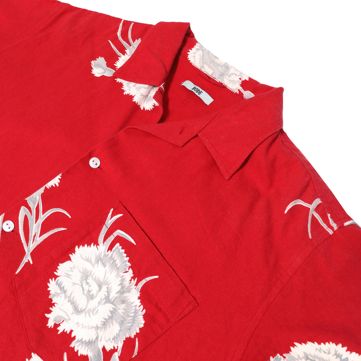 Bode Red Floral Bowling Shirt