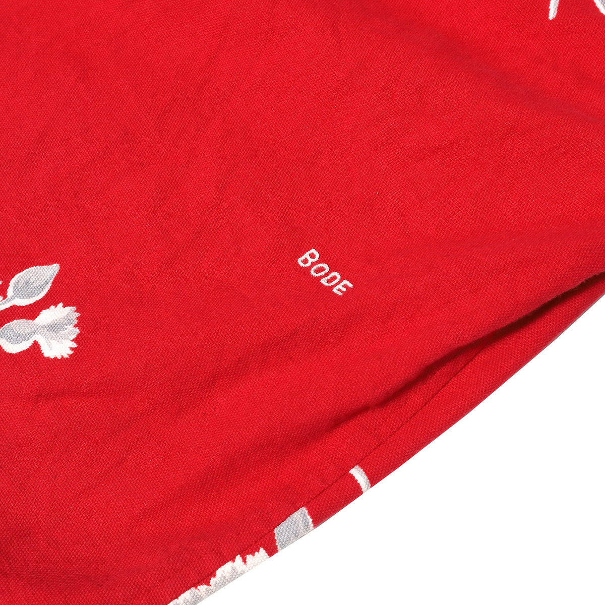 Bode Red Floral Bowling Shirt