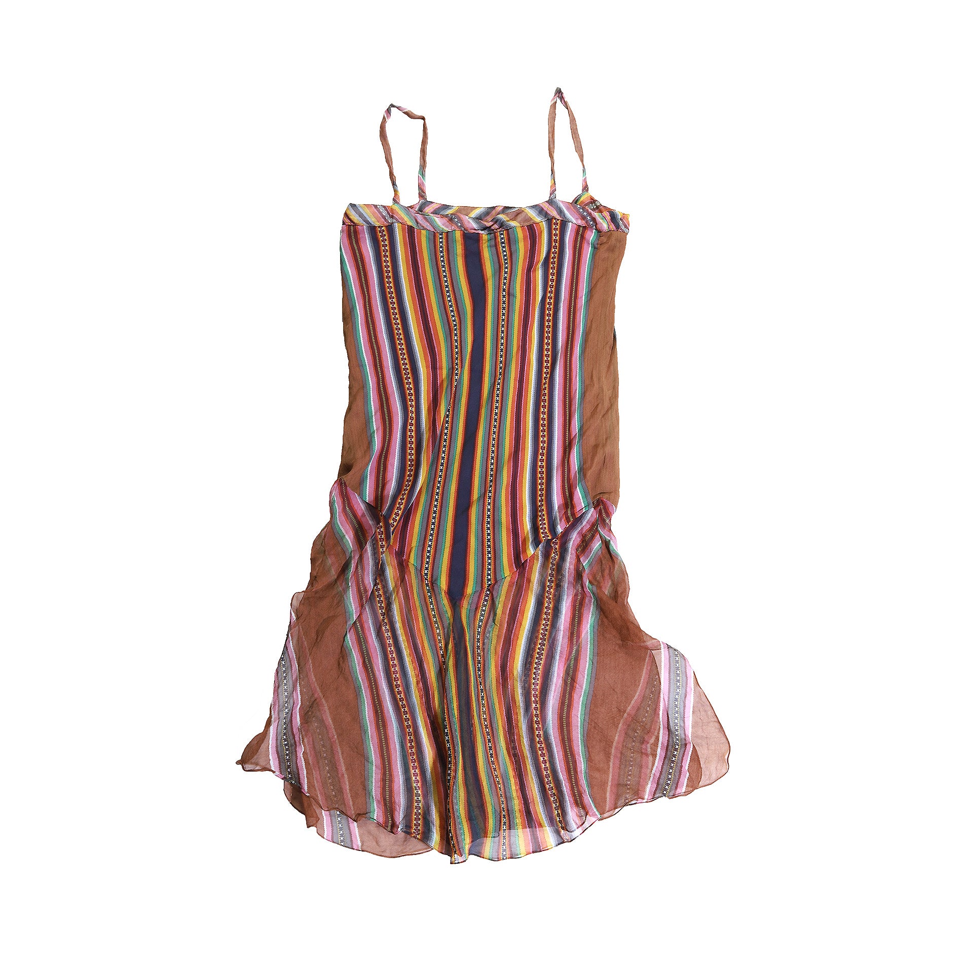christian dior multicolor floral print silk dress 2002 Christian Dior SS02 by John Galliano Multicolor Silk Dress
