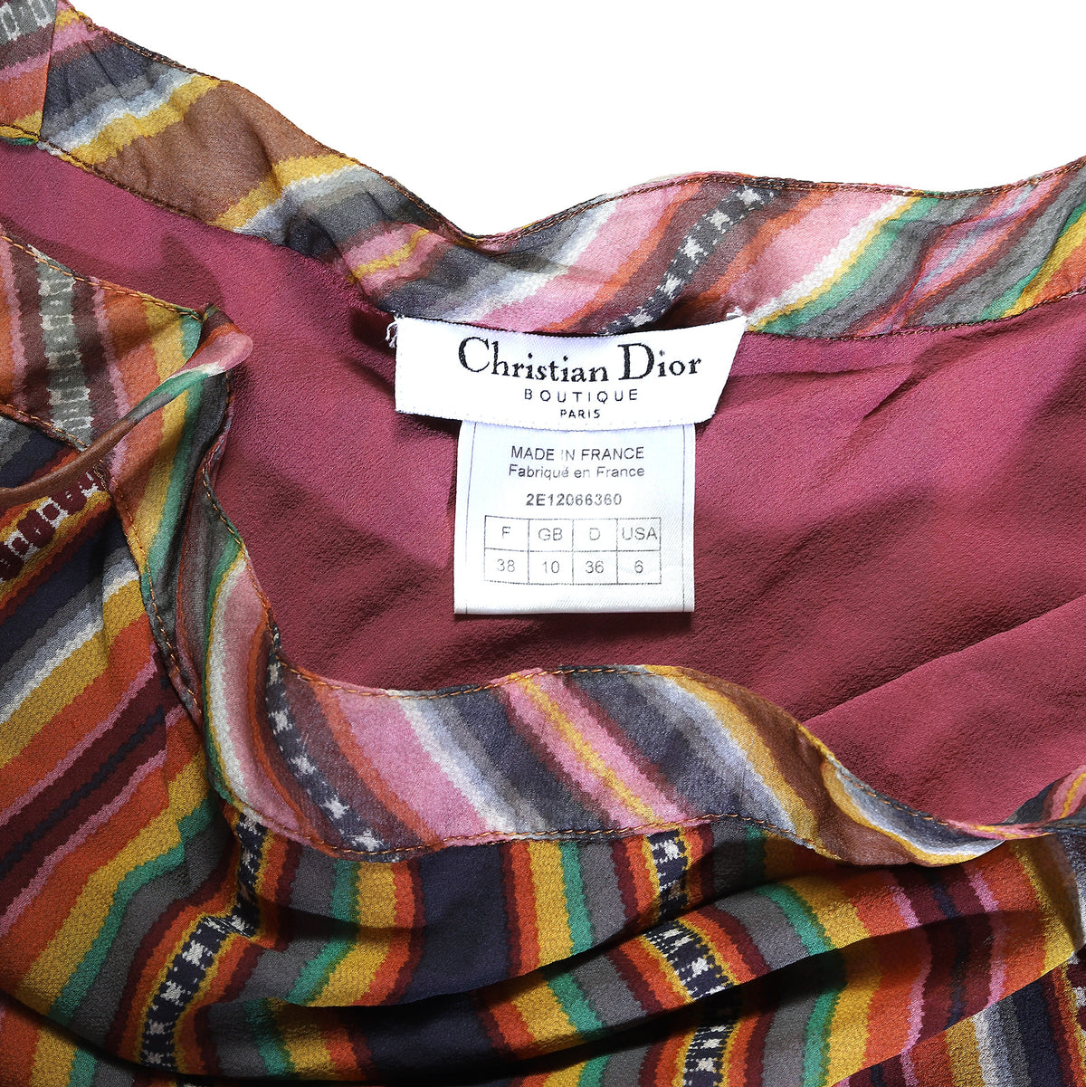 Christian Dior SS02 by John Galliano Multicolor Silk Dress
