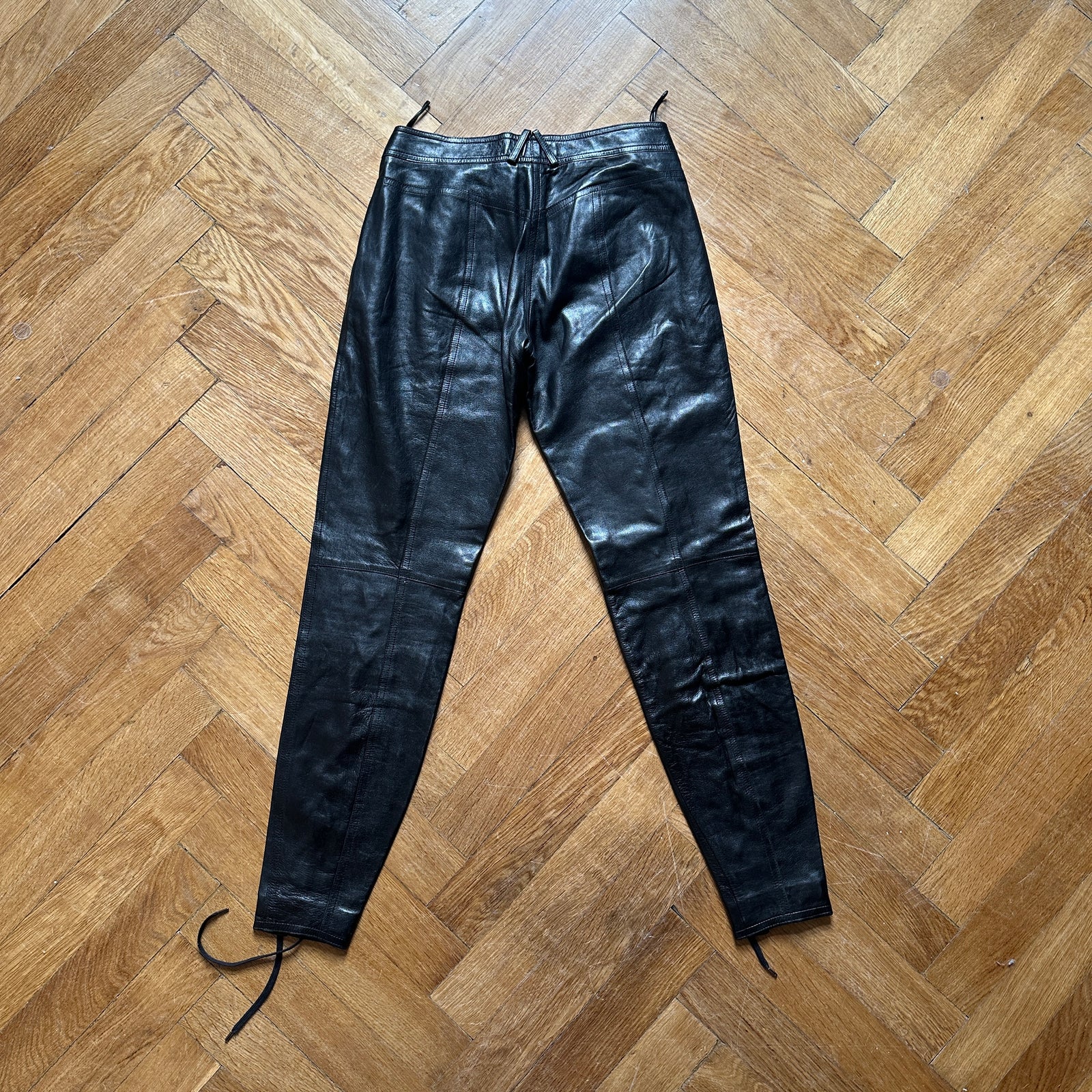 Christian Dior by John Galliano FW03 Black Laced Leather Pants