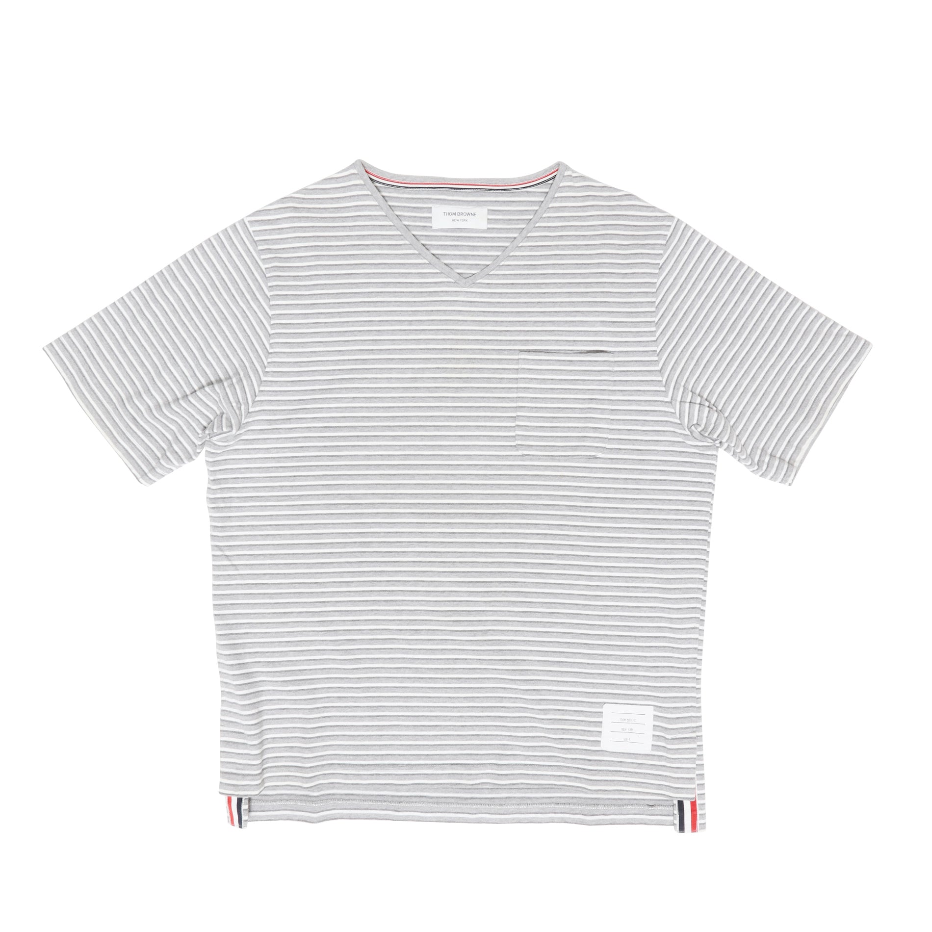 Thom Browne Striped V-Neck Basic Shirt