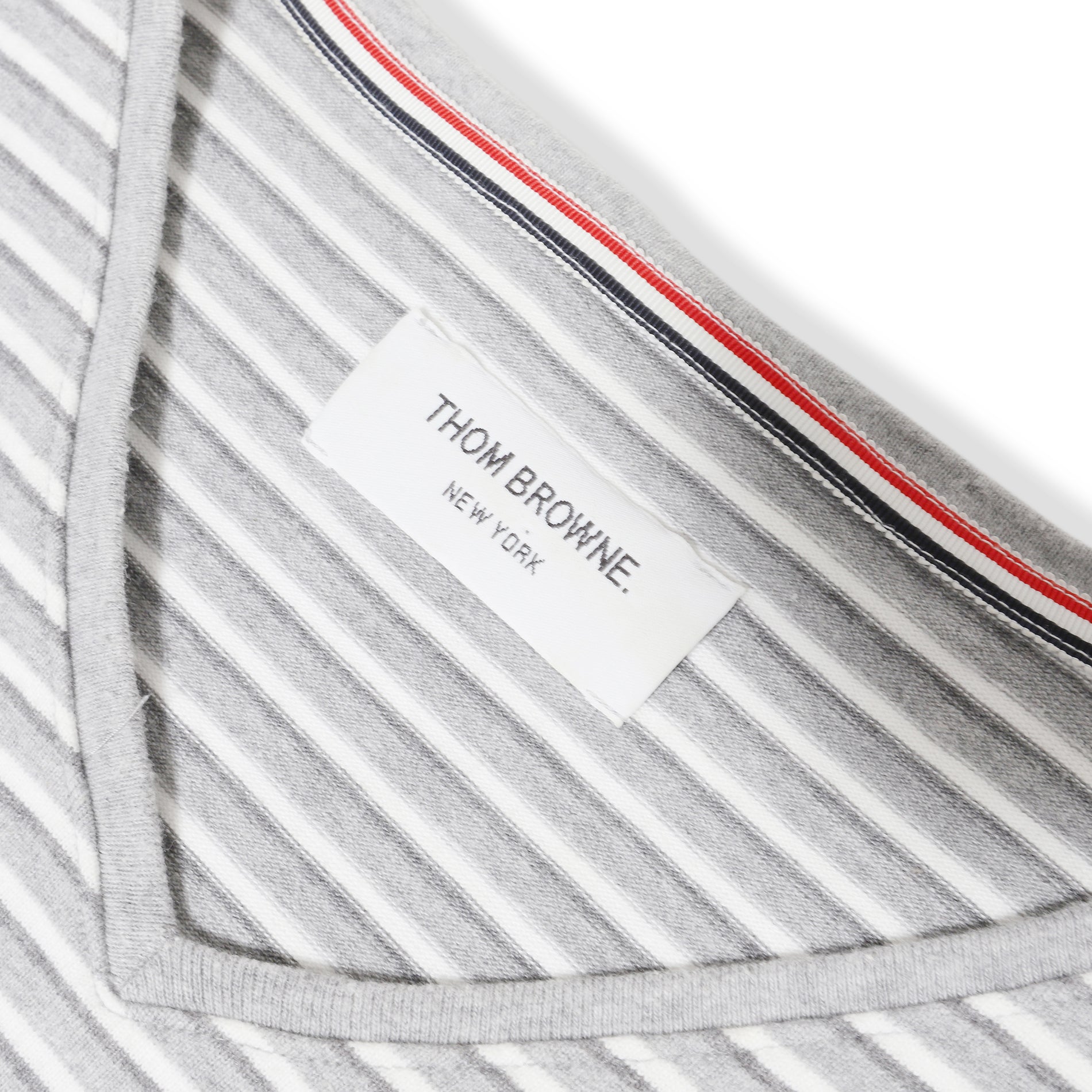 Thom Browne Striped V-Neck Basic Shirt