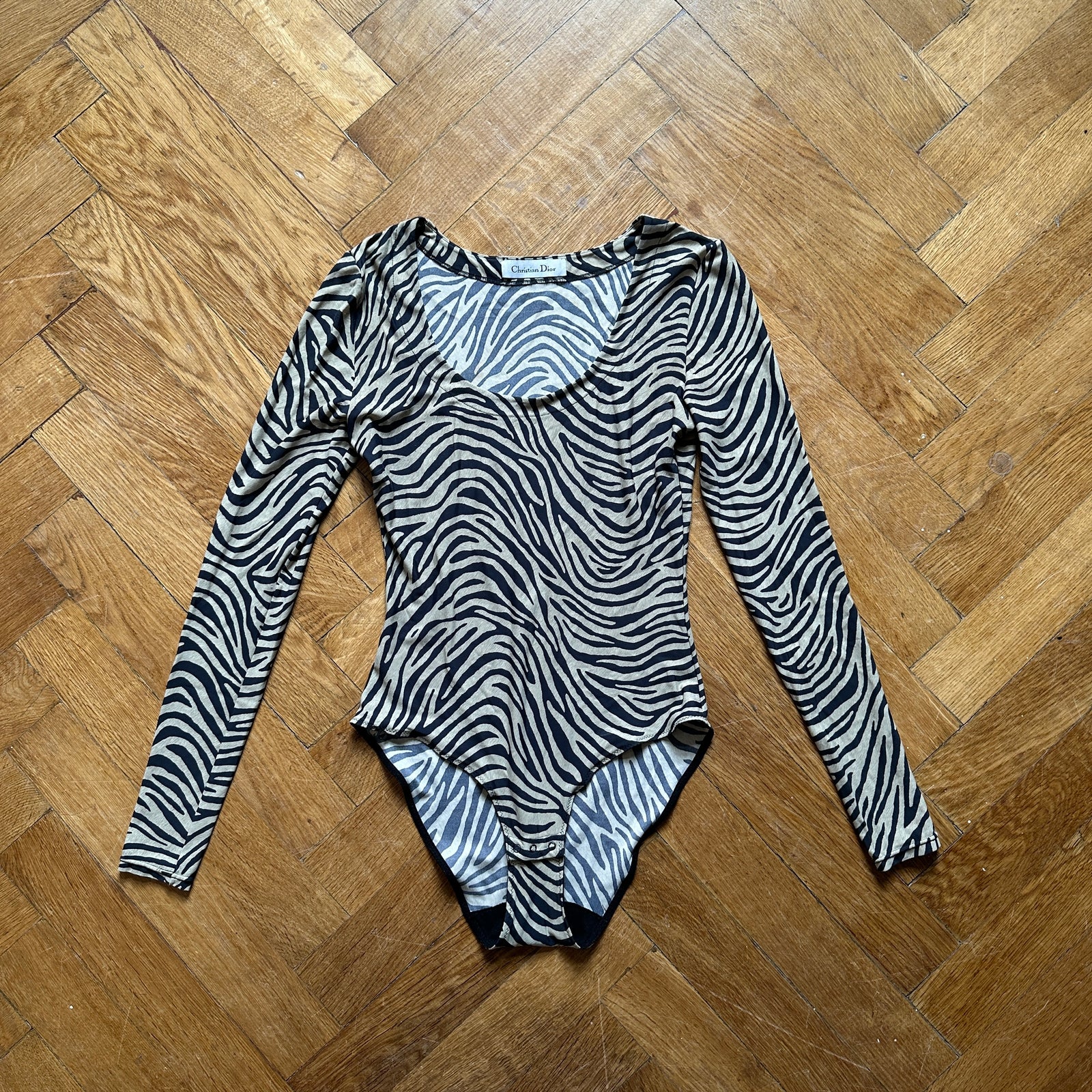Christian Dior by John Galliano 2000s Zebra Print Body Suit