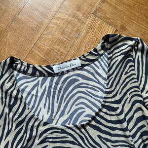 Christian Dior by John Galliano 2000s Zebra Print Body Suit