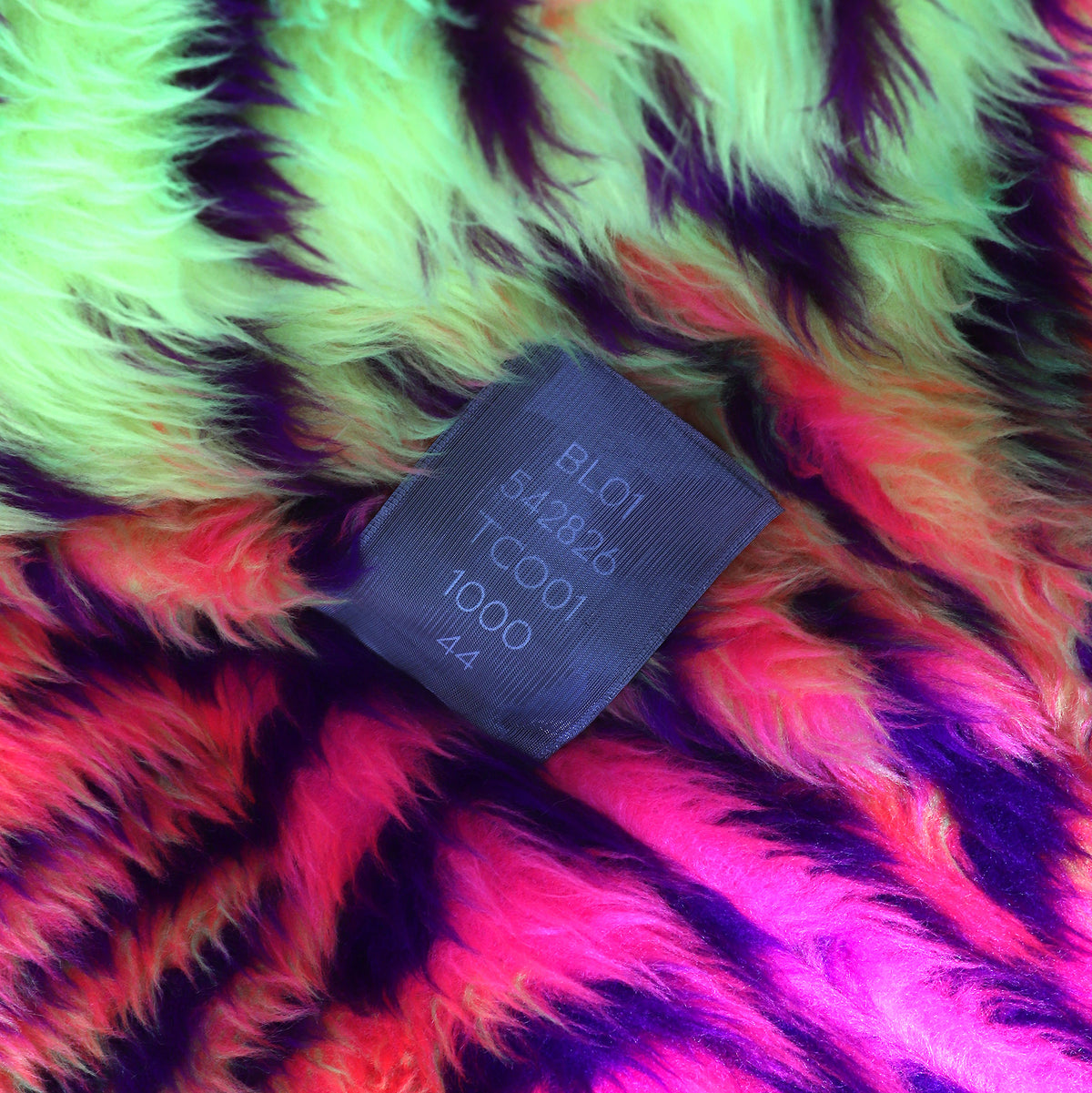 Balenciaga FW17 1 of 1 Prototype Oversized Neon Fur Lined Patchwork Coat