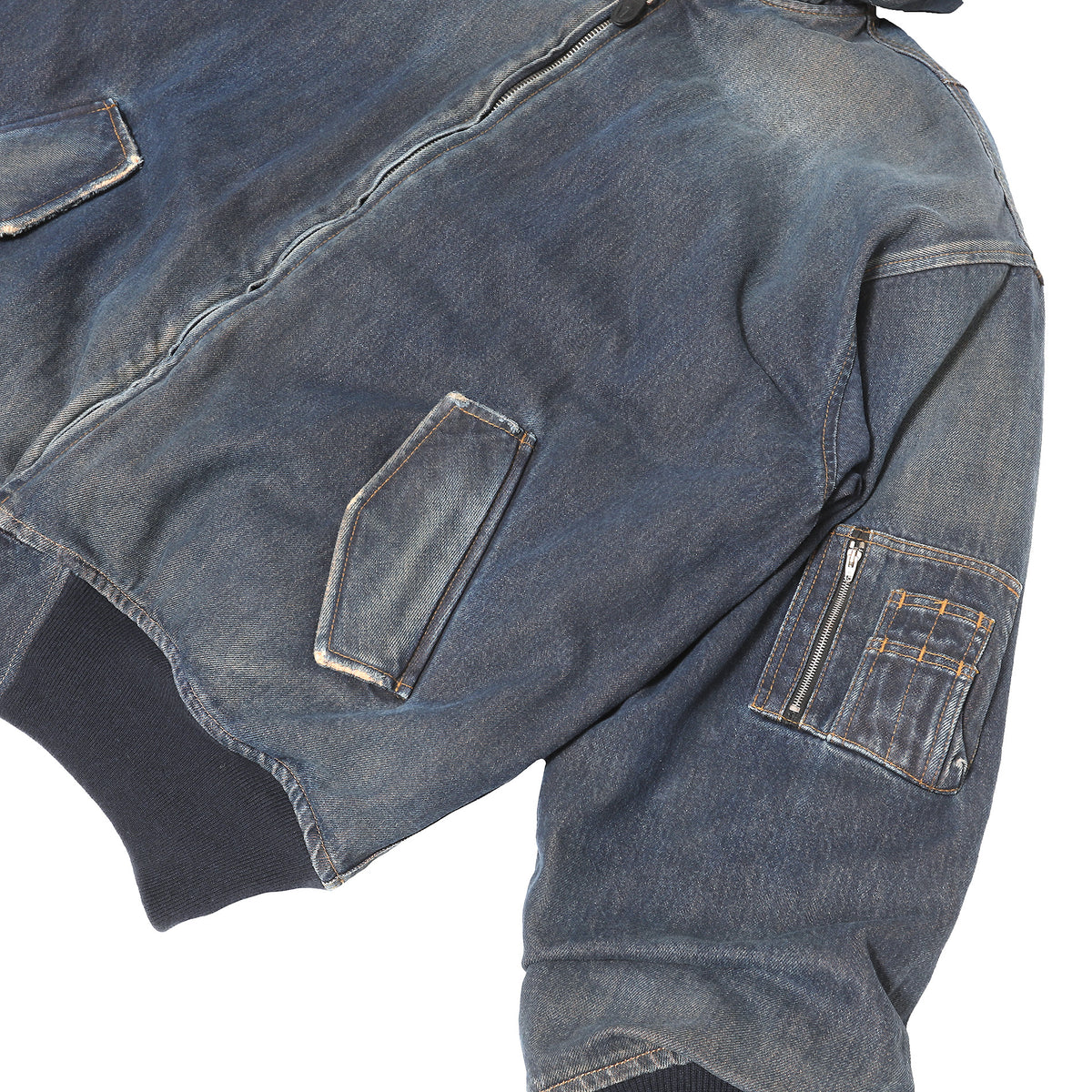 Balenciaga 1 of 1 Prototype Oversized Flannel Lined Washed Denim Bomber