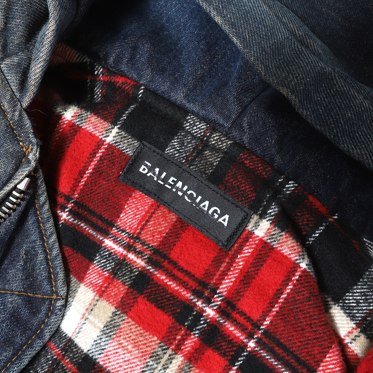 Balenciaga 1 of 1 Prototype Oversized Flannel Lined Washed Denim Bomber