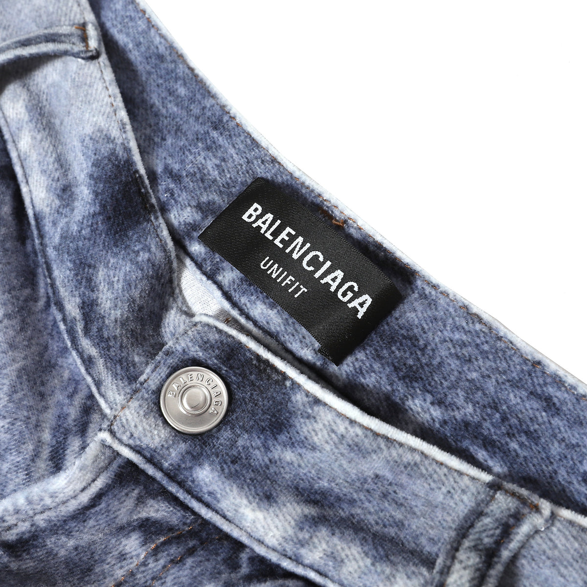 Balenciaga FW21 Tromp L'Oeil Denim Print Trousers