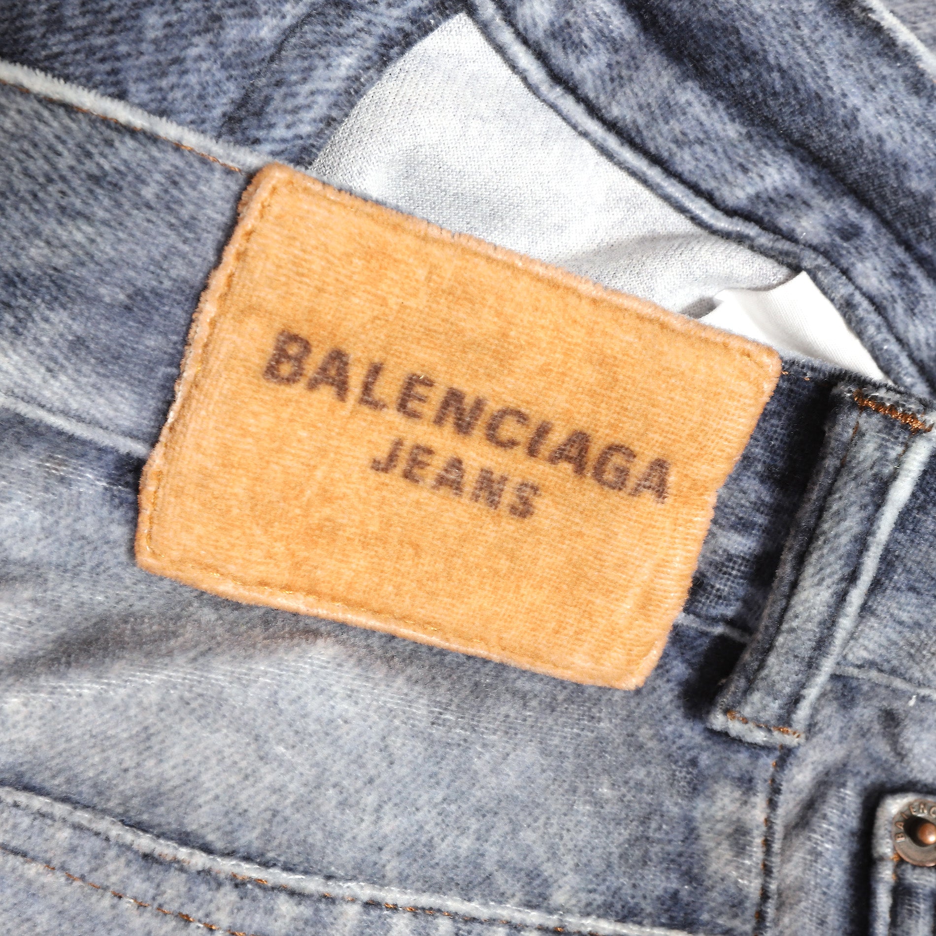 Balenciaga FW21 Tromp L'Oeil Denim Print Trousers