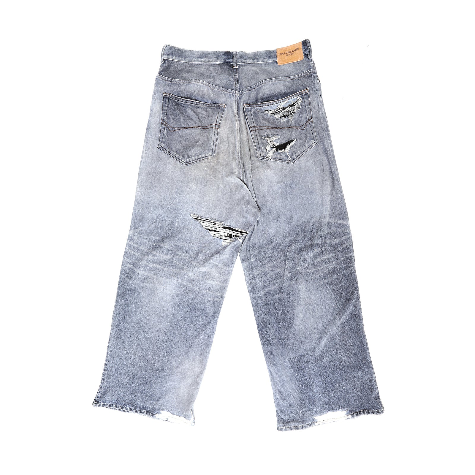 Balenciaga FW21 Tromp L'Oeil Denim Print Trousers