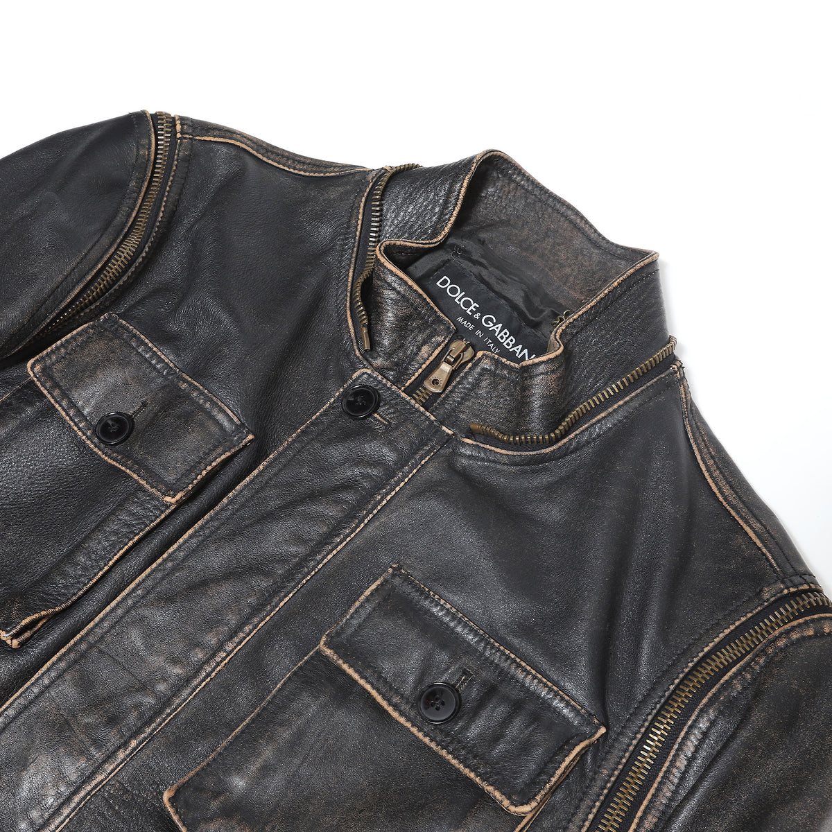 Dolce & Gabbana SS03 Transformable Horse Leather Motocycle Jacket