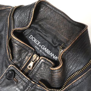 Dolce & Gabbana SS03 Transformable Horse Leather Motocycle Jacket