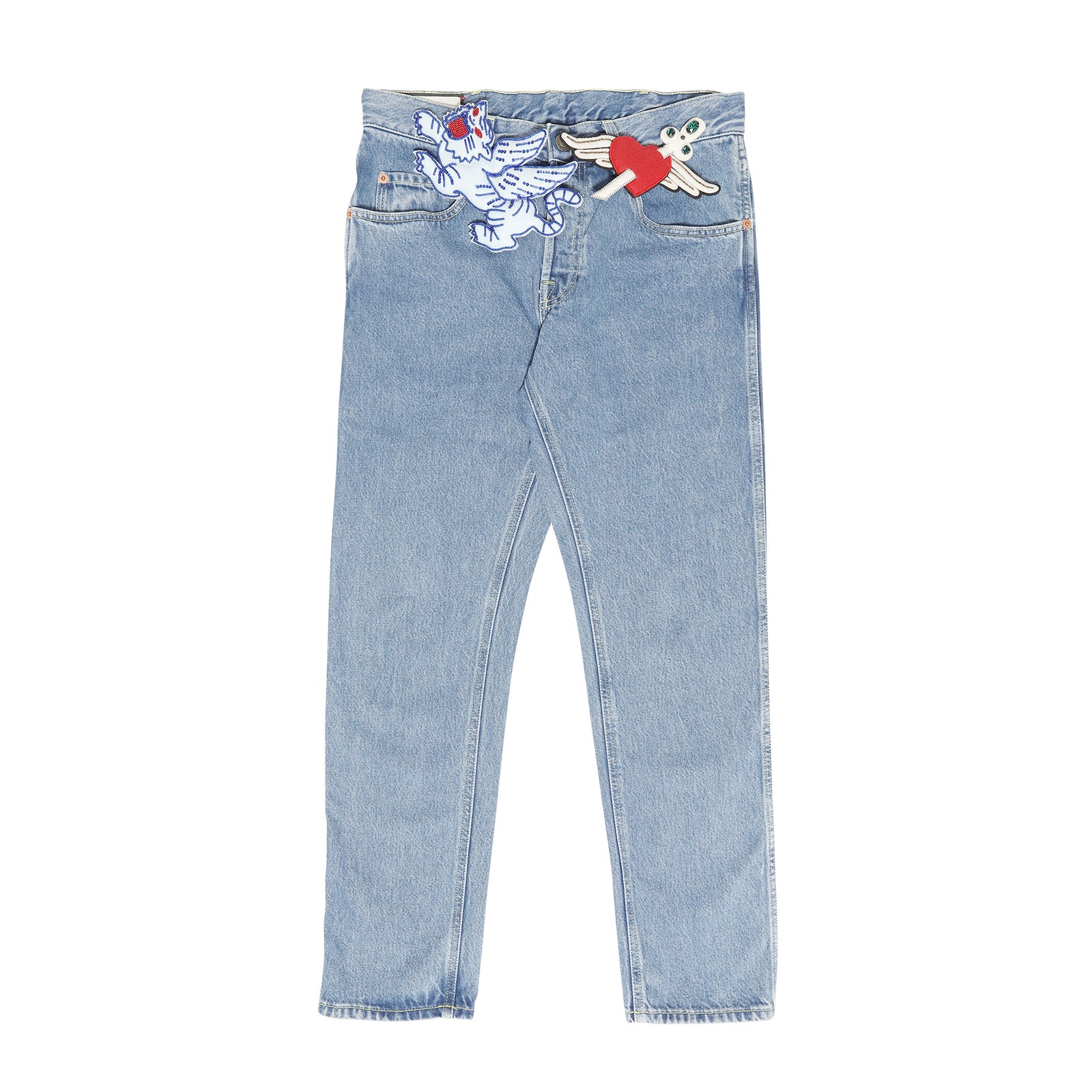 Gucci Pre-FW19 Oversized Applique Pin Denim