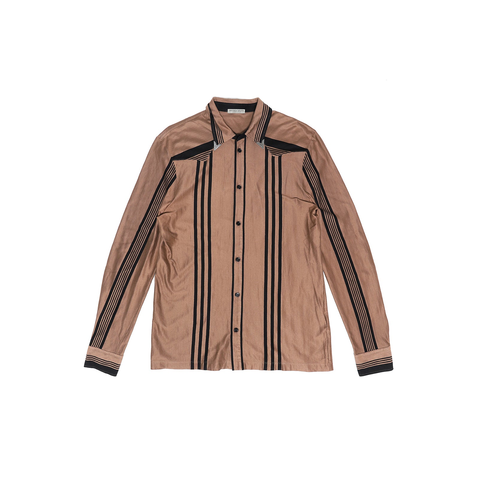 Bottega Veneta SS18 Dahlio Nero Western Shirt With Metal Tips