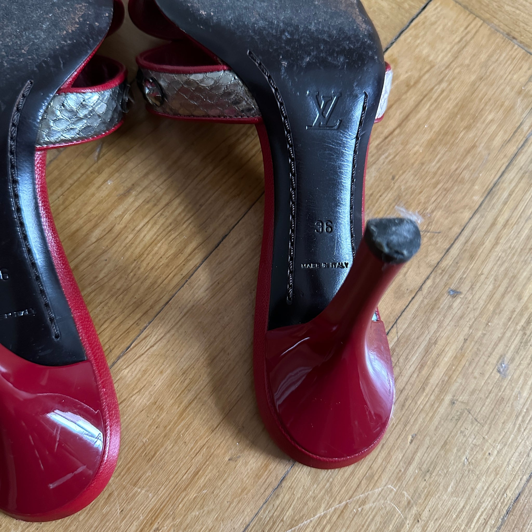 Shop Louis Vuitton Women's Silver Heeled Sandals