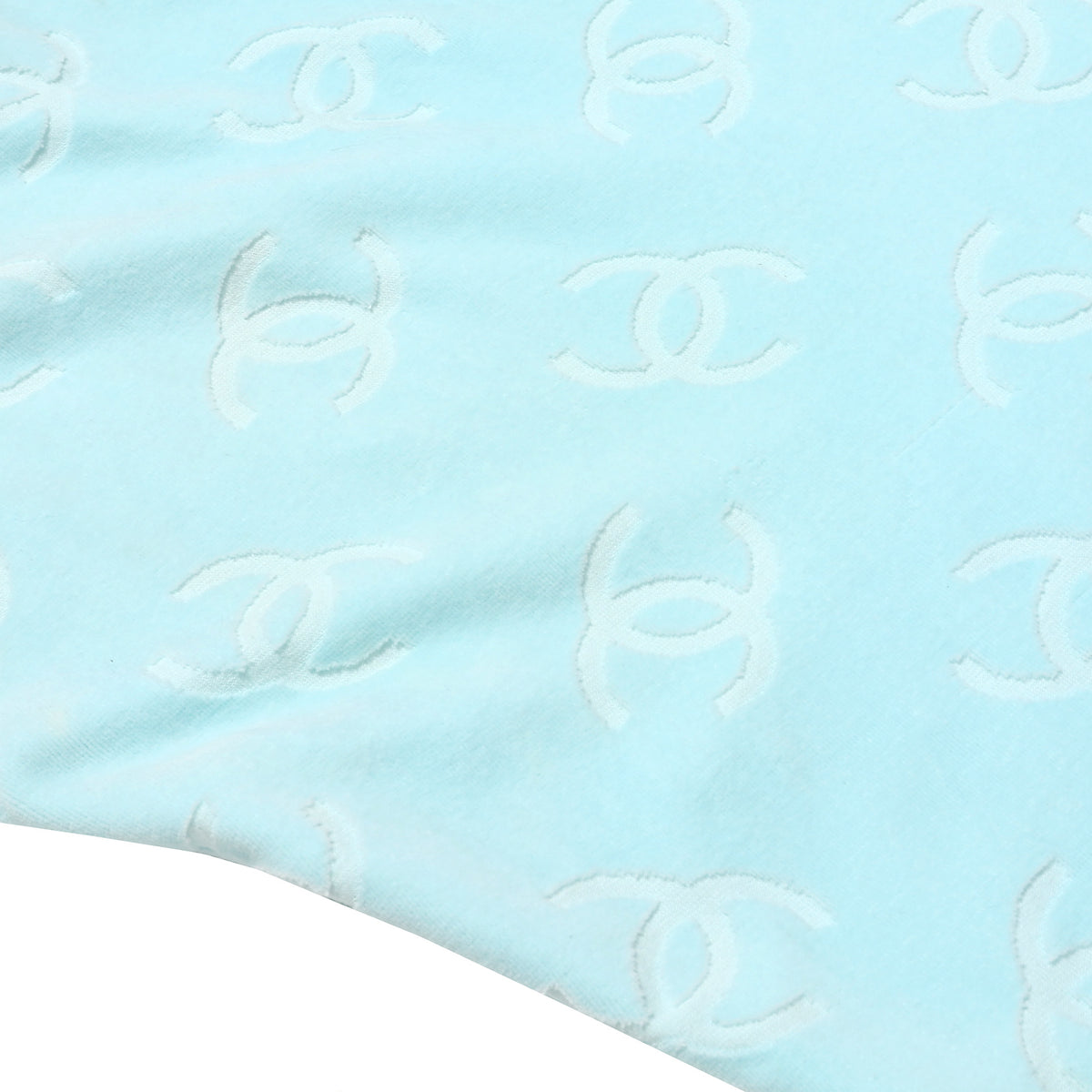 Chanel SS96 Seafoam Green Velvet CC Logo Dress