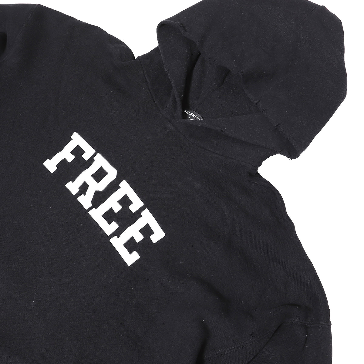 Balenciaga FW21 "Free" Oversized Distressed Hoodie